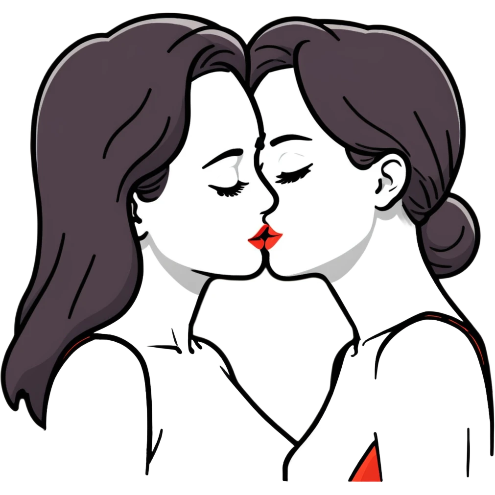 two women kissing emoji