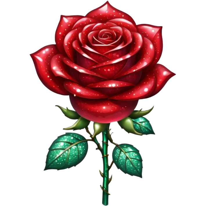 glitter red crystal rose emoji