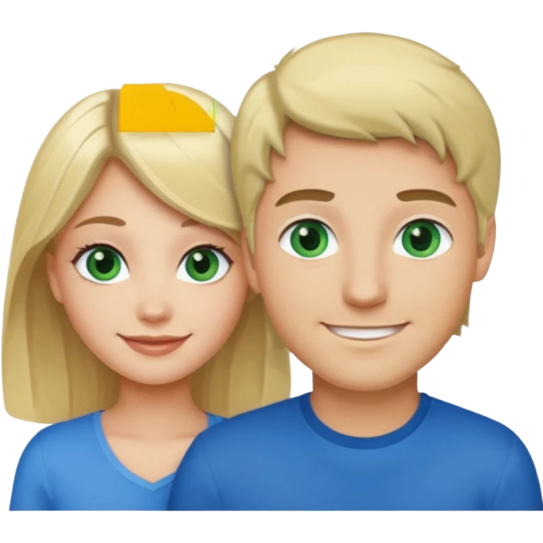 Girl blonde Green eyes man dark Hair blue eyes emoji