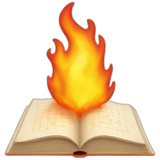 math book on fire emoji