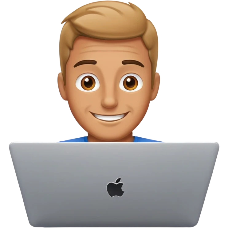 happy man on laptop emoji