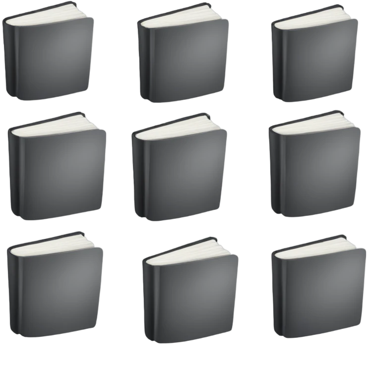 black and gray books emoji