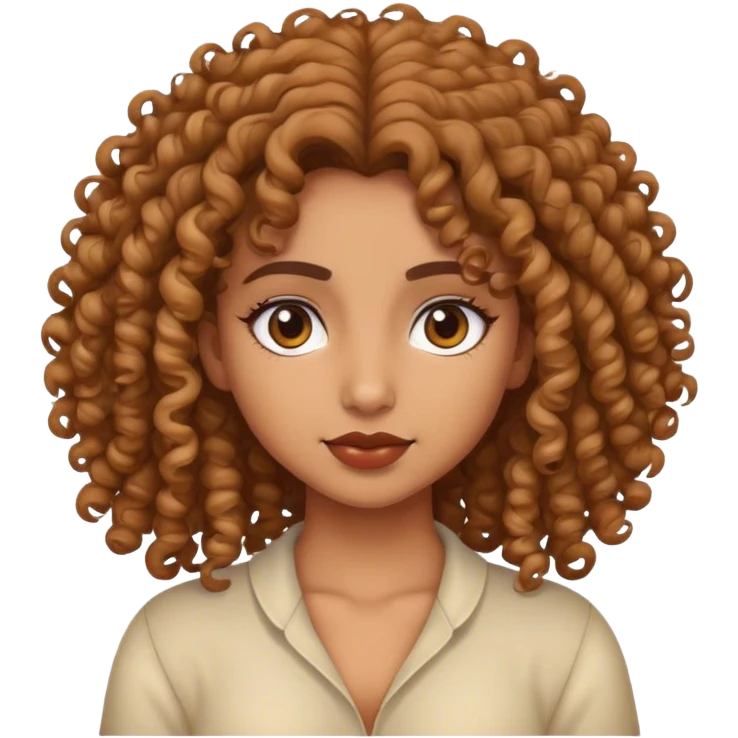 a girl with curly hair and indian emoji