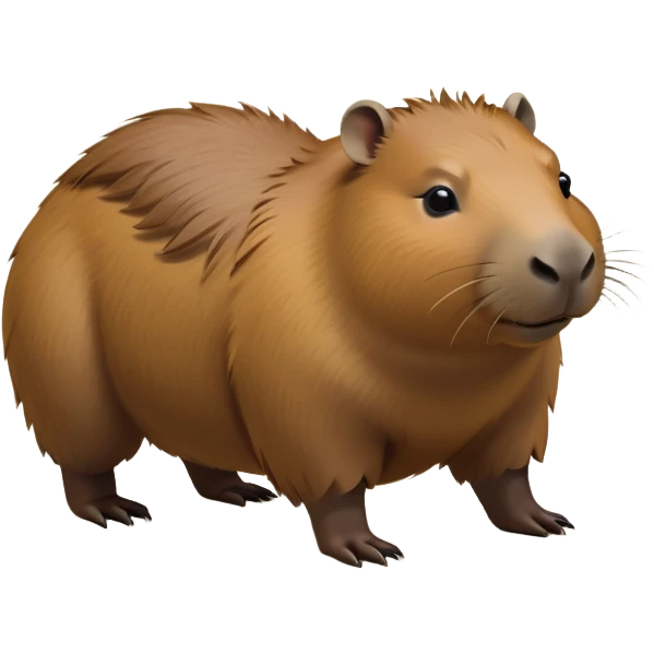 cinematic-capybara-realistic-full-body-on-all-fours-emoji,-plump-and-relaxed-body-soaking-in-the-warm-sun,-short-brown-fur-slightly-ruffled,-head-tilted-dramatically,-calm-expressive-eyes-exuding-serene-wisdom,-simplified-yet-realistic head tilted confidently staring at the camera in a comical way emoji