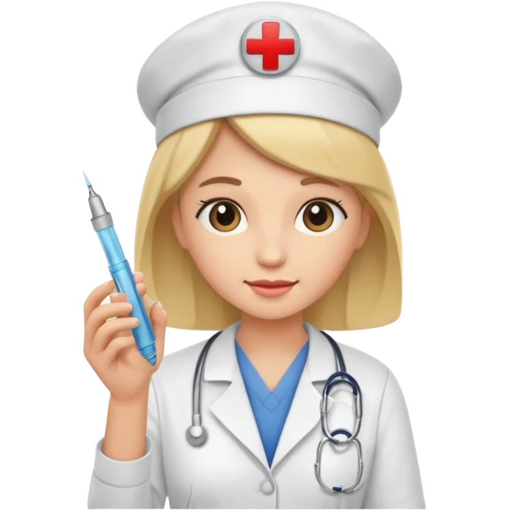 nurse holding vaccination needle emoji