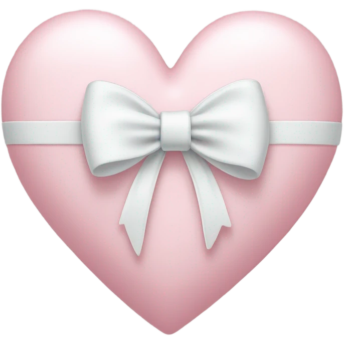 Pastel pink heart with white bow emoji