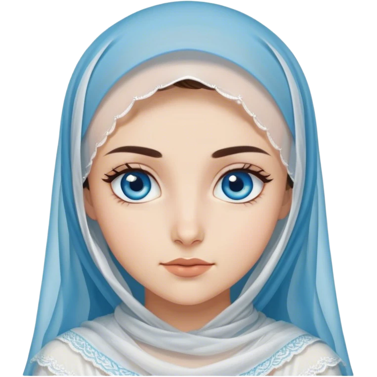 Turkish beautiful finish Konya girl blue eyes long eyelashes with veil  emoji