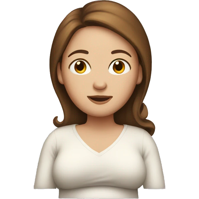 White pregnant women with brown hair  emoji