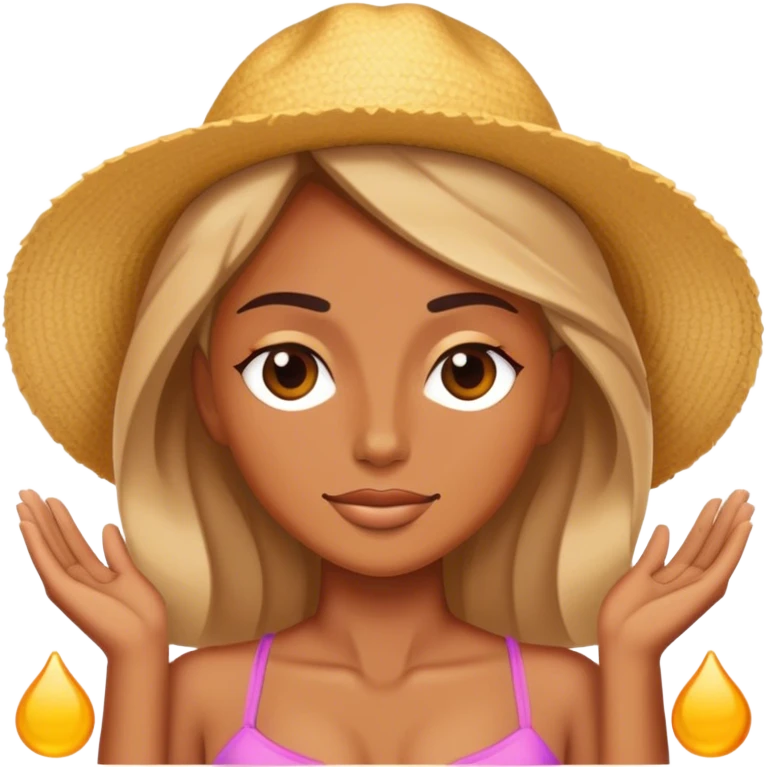 Women tanning  emoji
