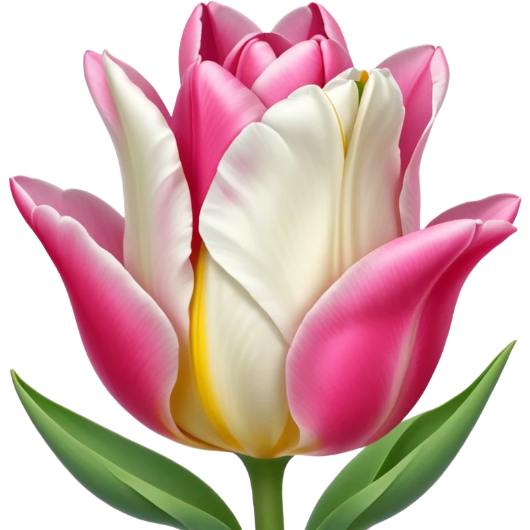 Una ovejita con un tulipán rosa al lado emoji