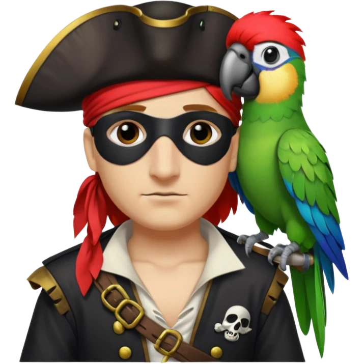 💀pirate and parrot emoji
