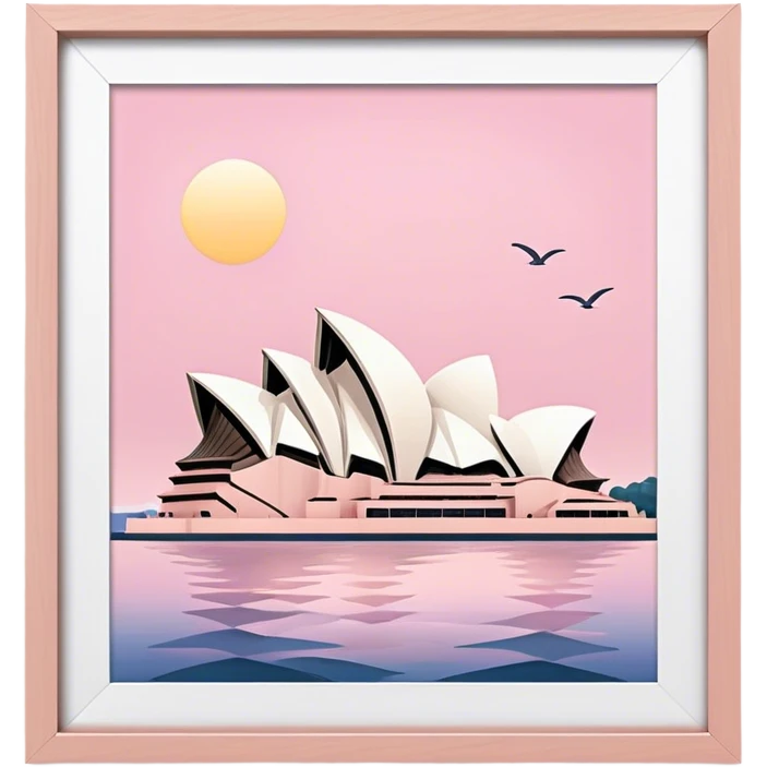 opera house sydney light pink frame  emoji