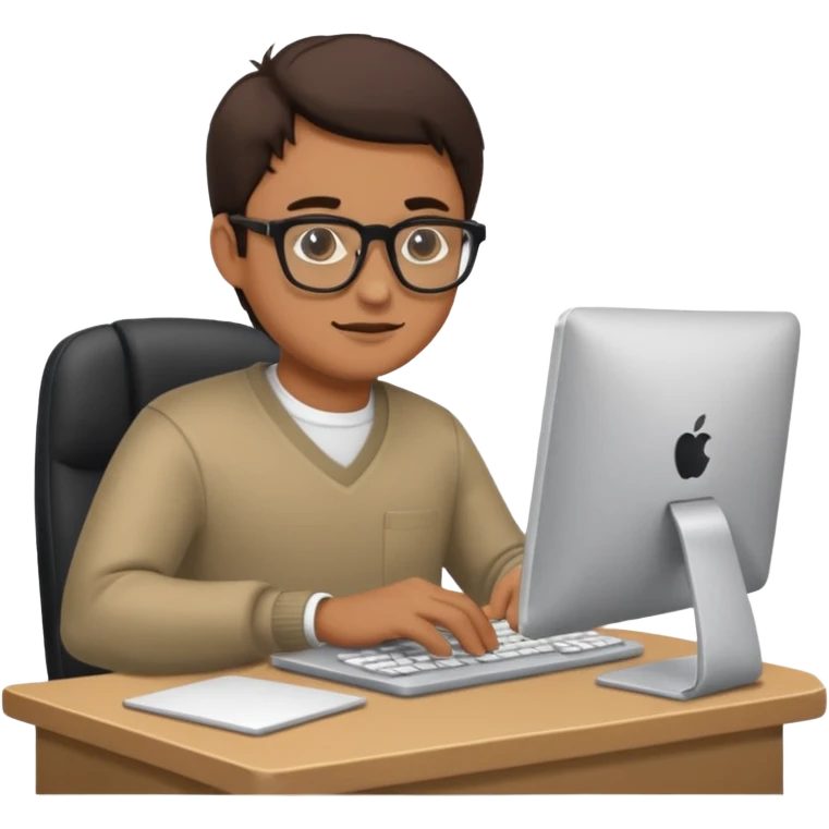 man working on his computer emoji