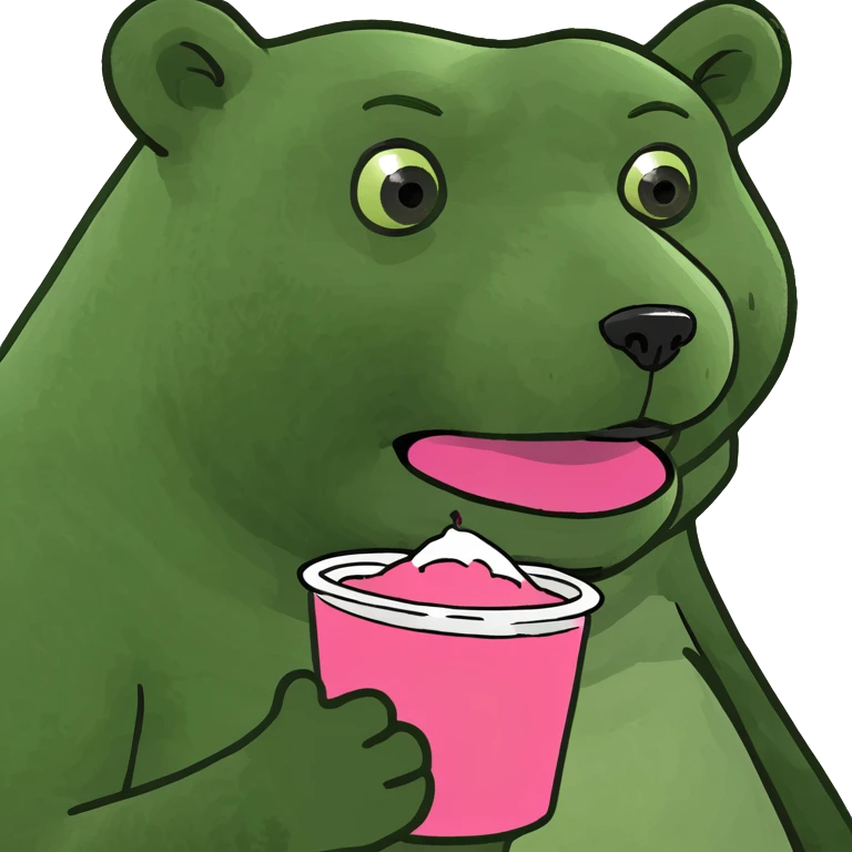 bear eating pink slop emoji