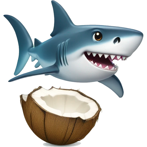 Shark with a coconut emoji
