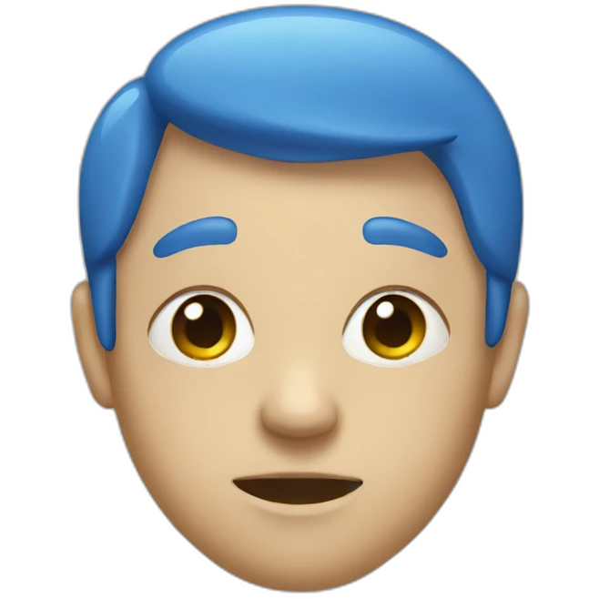 Blue faced emoji