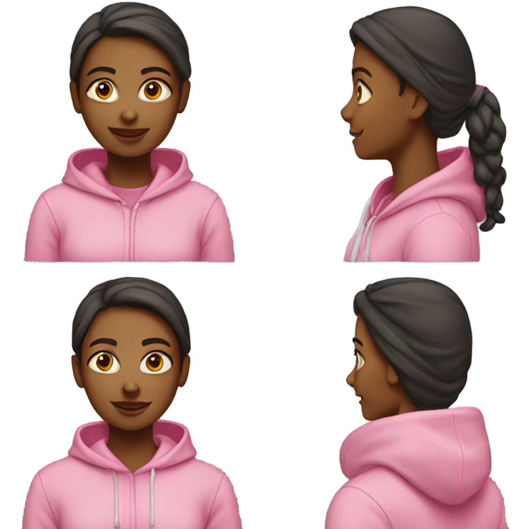 Girlfriend in pink hoodie emoji
