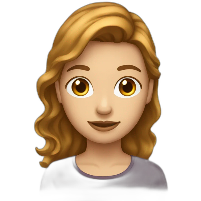 une fille cheveux long ondulé chatain  emoji
