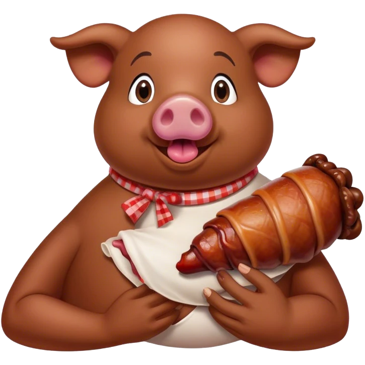 Piggy eating a turkey leg at the fair  emoji