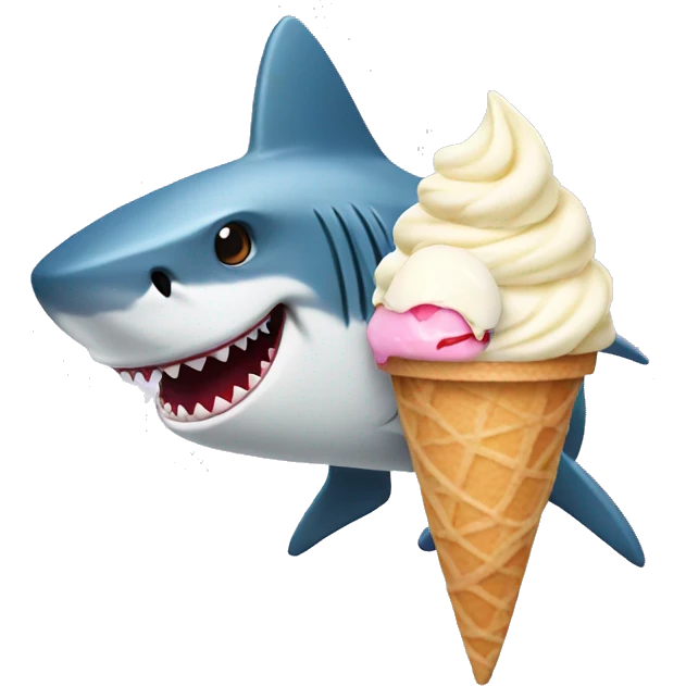 Shark with ice cream  emoji