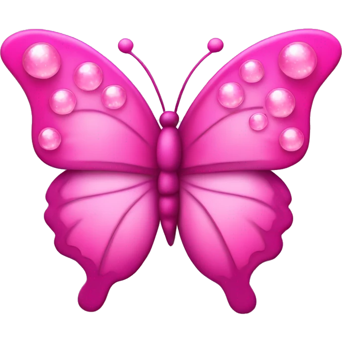 Pink butterfly with pink hearts and bubbles and sparkles  emoji