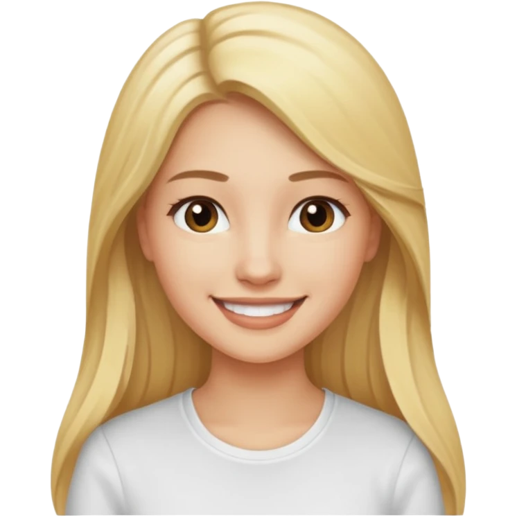 Profesora joven, sonrriente cabello rubio y de pelo largo  emoji