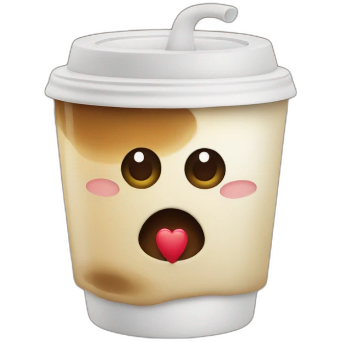blob with heart eyes holding a coffee emoji