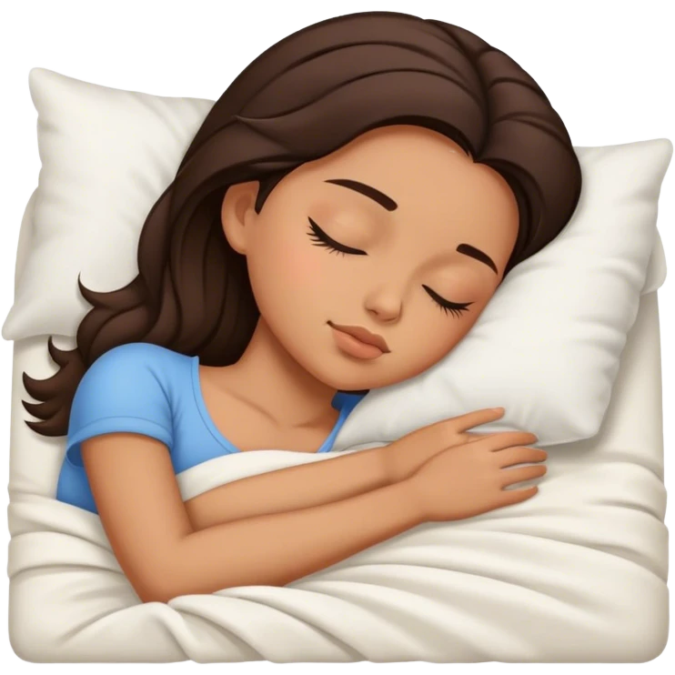 Brunette girl sleepin emoji