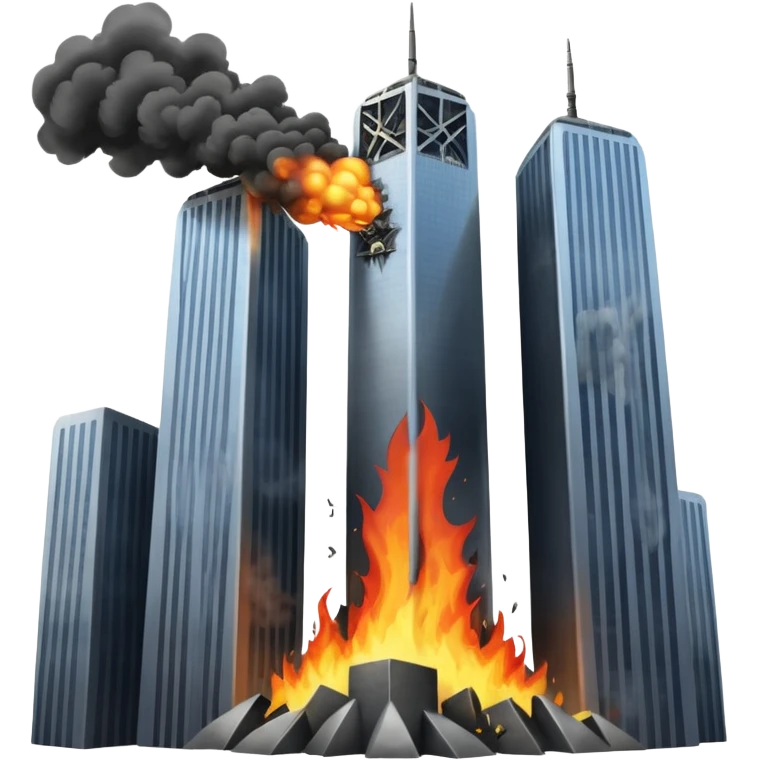 Plane flying into twin towers emoji