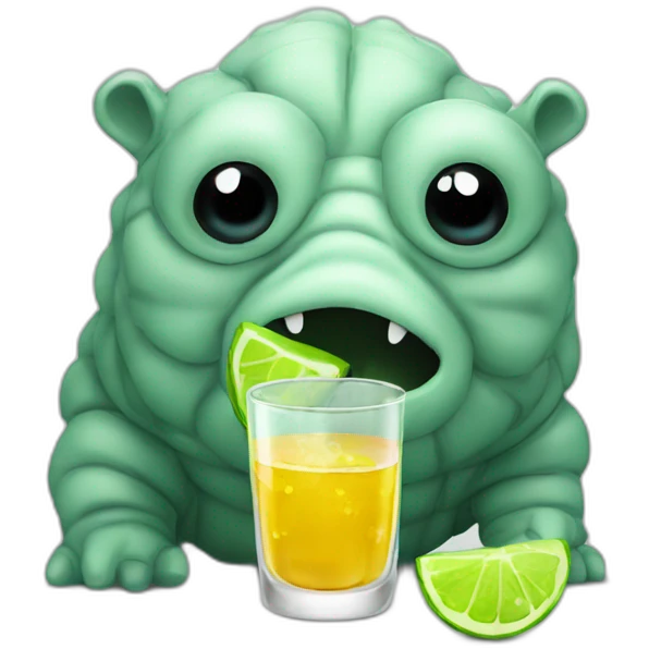 tardigrade drinking shots of tequila emoji