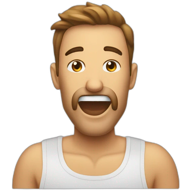 Mec avec doigt devant la bouche emoji