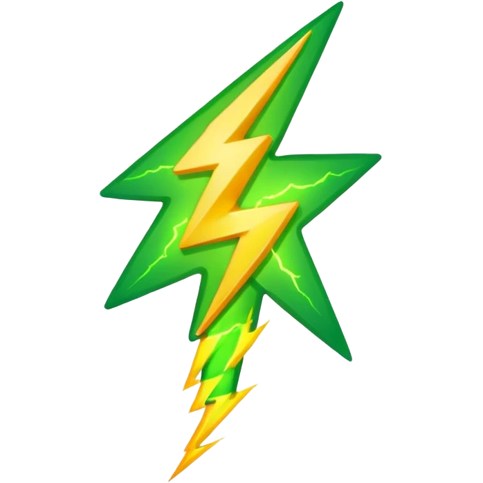 make warm light Green lightning emoji