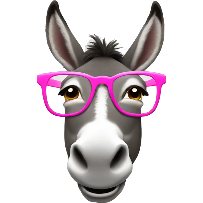 A donkey wearing pink glasses emoji