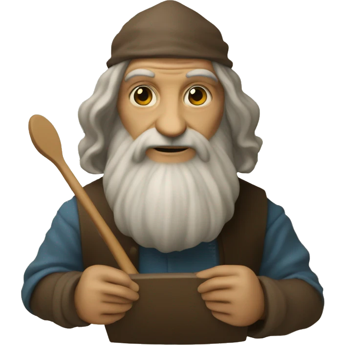 leonardo da Vinci holding an artist's palette emoji