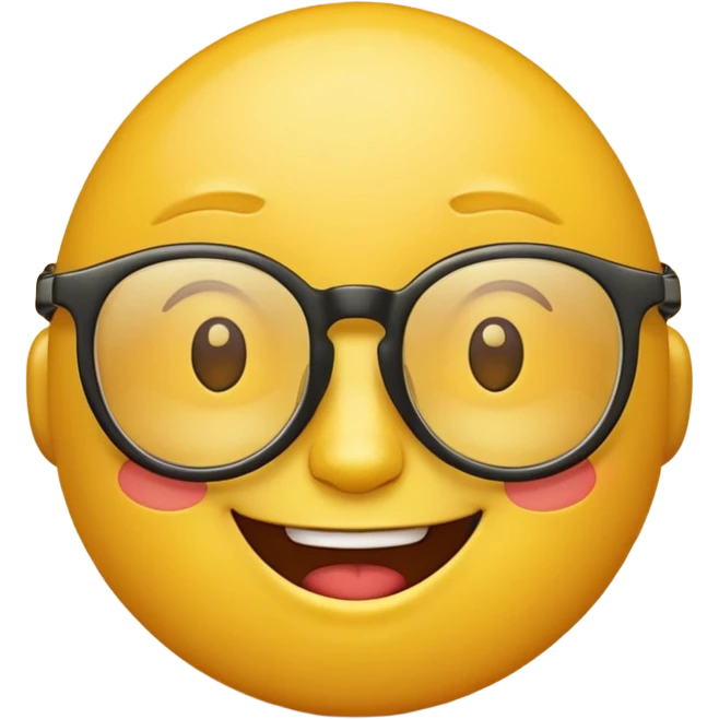 simple yellow emoji in glasses emoji