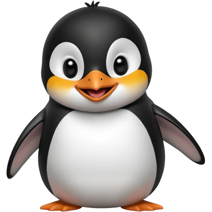Realistic penguin laughs emoji