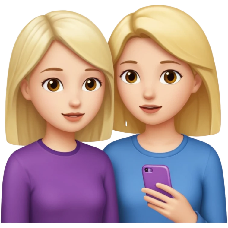 две девушки разговаривают смотря друг на друга  emoji