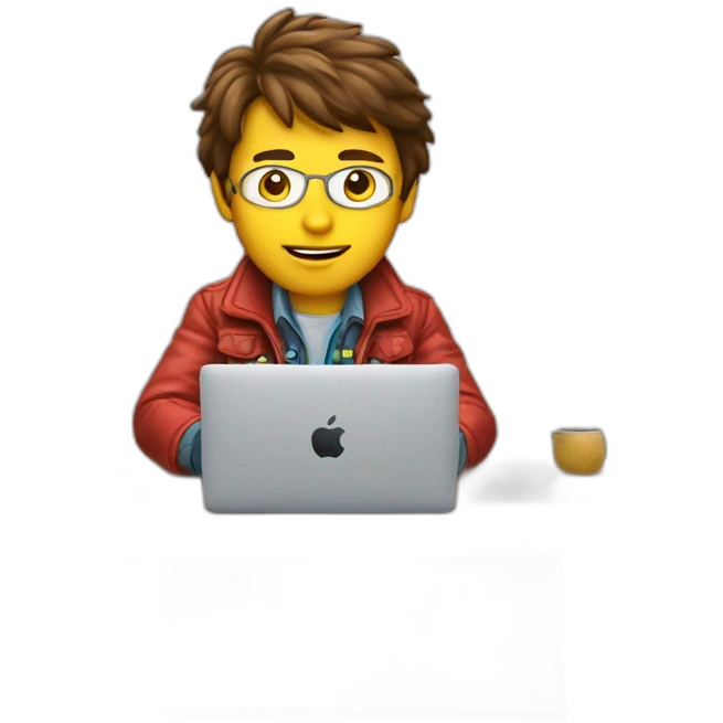Marty mcfly behind MacBook emoji