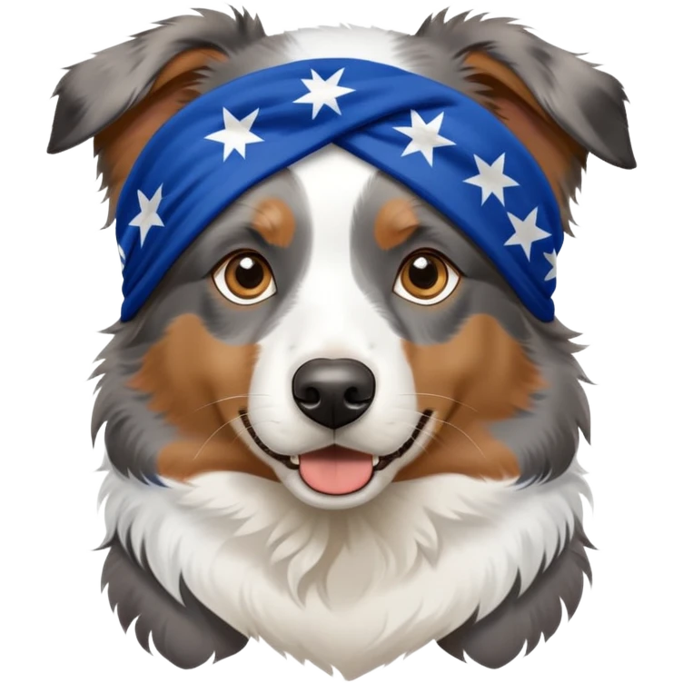 Austrailian sheppert mit blauem Halstuch  emoji
