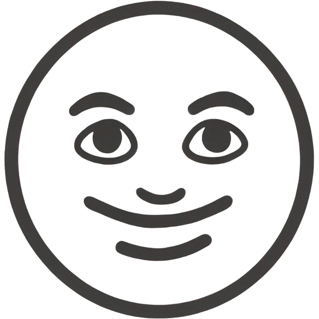 Outline of a circle emoji