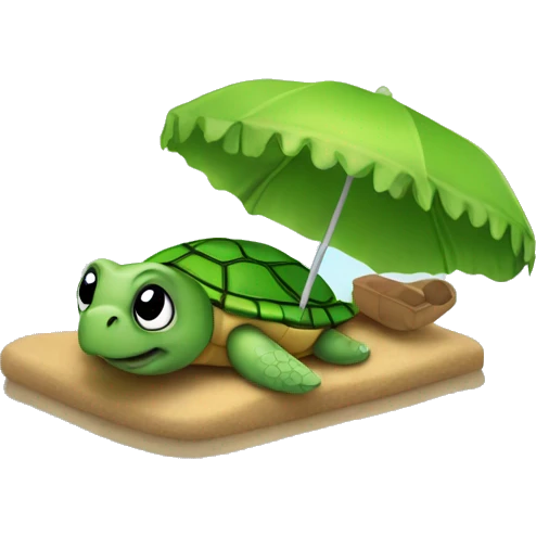 create a turtle sunbathing emoji
