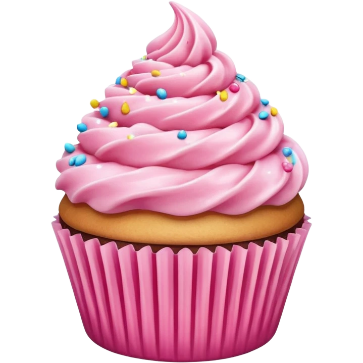 Cupcake with pink icing emoji