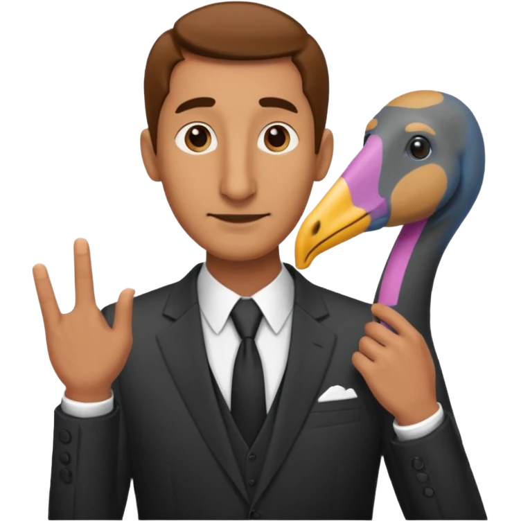 Man with a long nose wearing a suit and kipa emoji