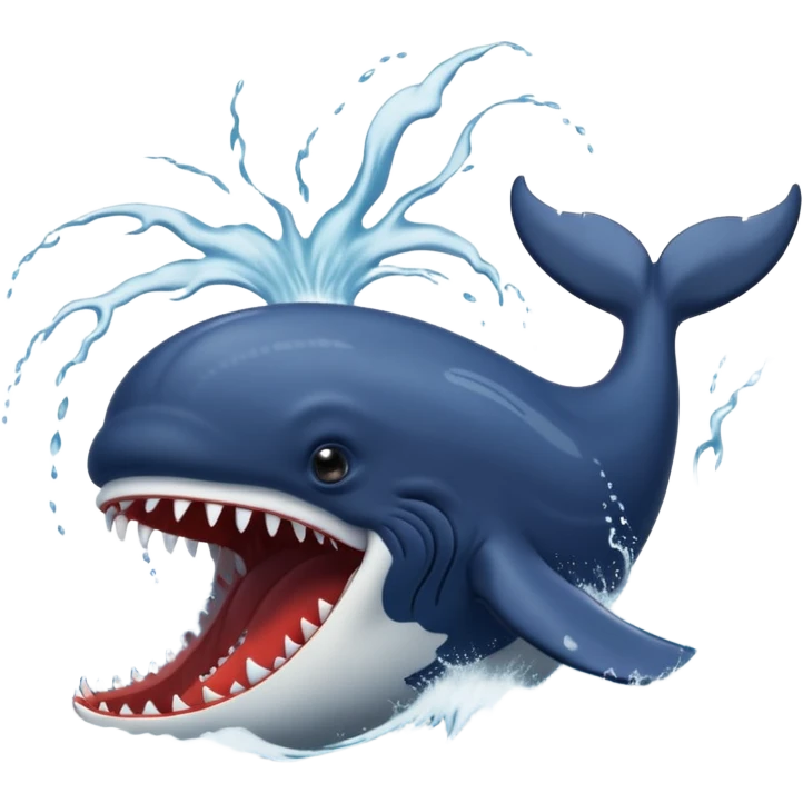 A dramatic biblical illustration of the great whale that swallowed Jonah. The creature is massive and awe-inspiring, with a wide open mouth emerging from stormy waves. emoji
