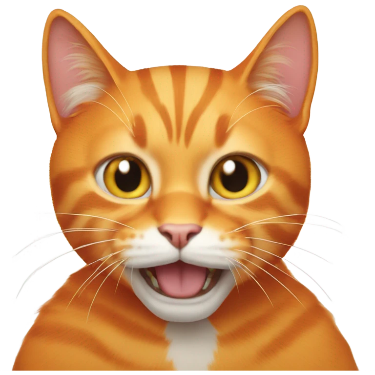 Crazy orange cat  emoji