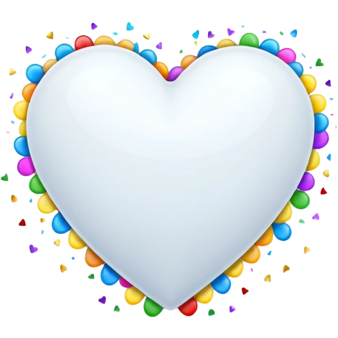 white heart with a confetti effect emoji