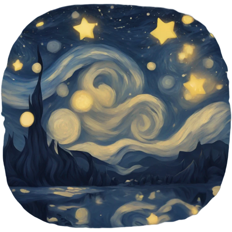 Starry night but only with blue black and white emoji