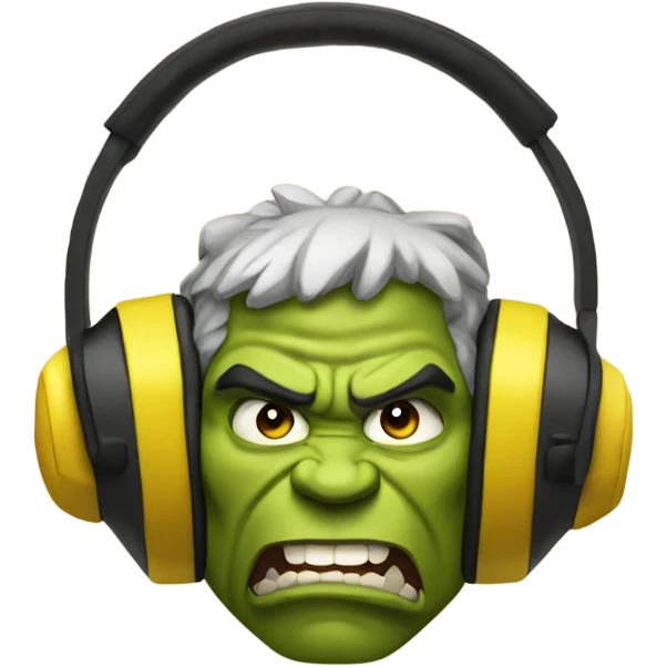 yellow Hulk ear muffs emoji