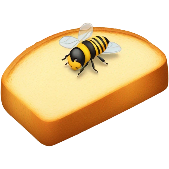 A single slice of bread with a bee  emoji