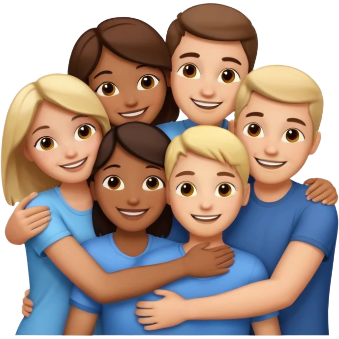 Group of friends hugging emoji